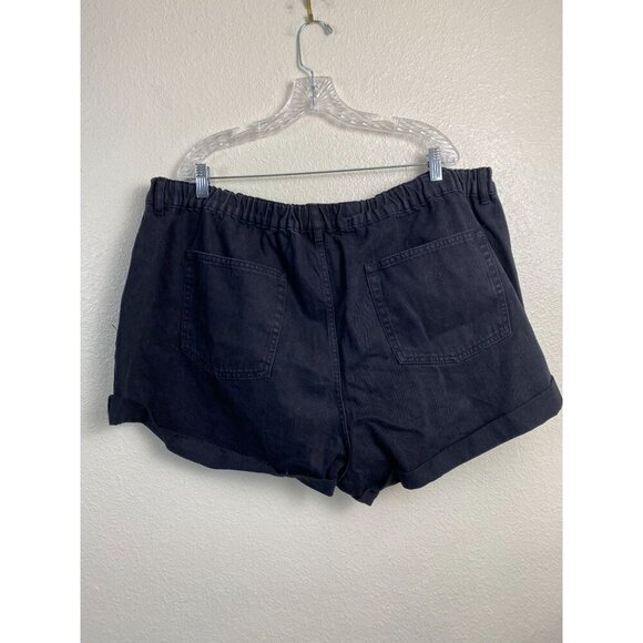 NEW Asos Black Elastic Waist Curve Jean Shorts Womens Plus size 22 Cotton - Picture 2 of 11